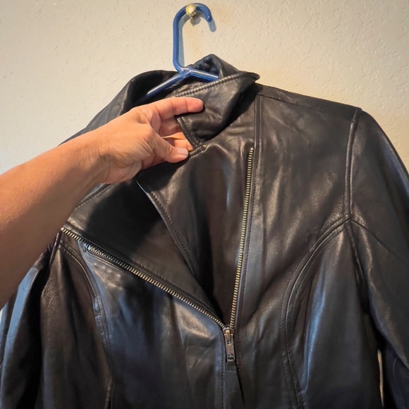 VINTAGE EMU Merino Wool Genuine Sheepskin Leather Moto Jacket โ Size Medium - Picture 6 of 11